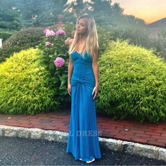 Sheath Sweetheart Blue Long formal dresses Bridesmaid Dresses evening gown Prom Dress