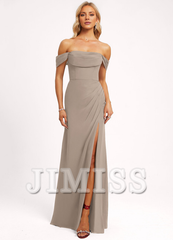 Ruffled A-line Floor-length Chiffon Bridesmaids Dress