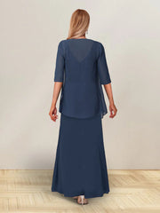 A-line princess sleeveless lotus leaf side length design, mother of the bride dress