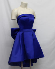 Bow Ball Satin Short Homecoming Dress