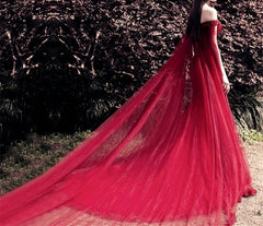 Beading V Neck Off Shoulder Lace Mermaid Evening Dresses Removable Skirt