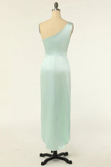 Satin One-Shoulder Bridesmaid Dress