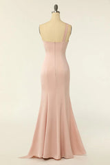 Chiffon One-Shoulder Sheath Long Bridesmaid Dress