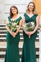 V-Neck Mermaid Long Bridesmaid Dress