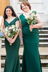V-Neck Mermaid Long Bridesmaid Dress