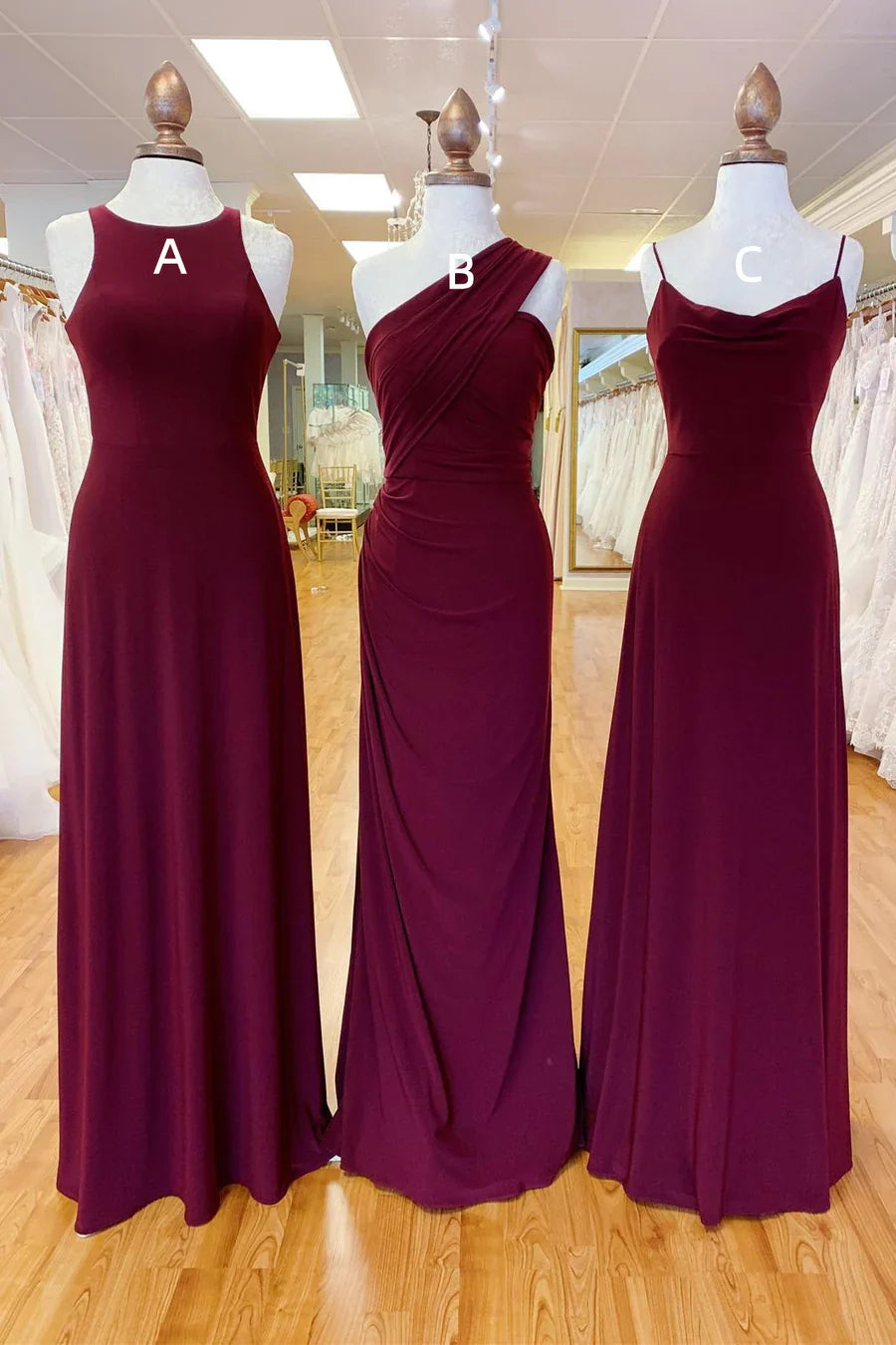 Off-the-Shoulder Floor Length Chiffon Long Bridesmaid Dress