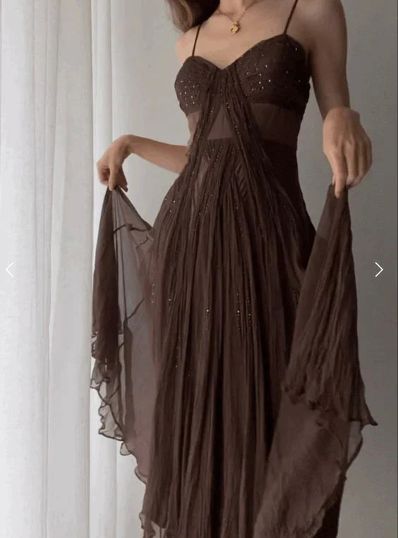Brown Prom Dress, Formal Dress Graduation Dresses, AST1729
