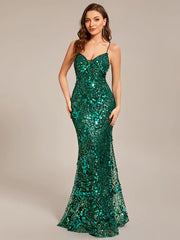 Custom Size Sequin Mermaid Lace-up Back Bodycon Prom Dress