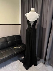 Pretty A line Spaghetti Straps Pink Satin Long Party Dresses Prom Dresses SD2705