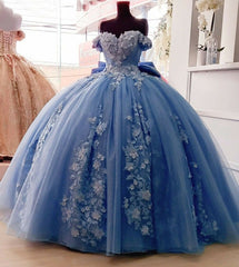 2024 Off Shoulder Ball Gown Quinceanera Dresses 3D Floral Applique Sweet 16 Gowns