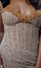 Fashion Prom Dress for Graduation & Quinceanera-Shiny Beaded Sequin Formal Evening Gown With Slit ED01240