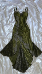 👑 Elegant Midnight Blue Prom Dress for Vegas Pool Party Party🌟 Delicate Lace Appliques Satin Evening Gown ED01319