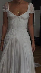 💍Elegant White A-Line Long Prom Dress for Events-Enchanted Chiffon Wedding Dress ED01511