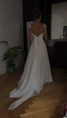 💍Elegant White A-Line Long Prom Dress for Events-Enchanted Chiffon Wedding Dress ED01511