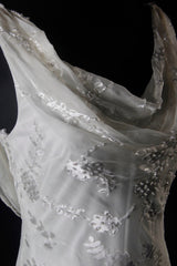 V-neck Chiffon Beaded Long Prom Dress Simple Mermaid Wedding Dress ED01527