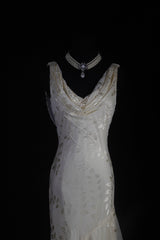 V-neck Chiffon Beaded Long Prom Dress Simple Mermaid Wedding Dress ED01527