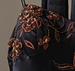 Gorgeous  A-line Pink Spaghetti Strap Satin Applique Retro Prom Dress Birthday Party Dress ED01528