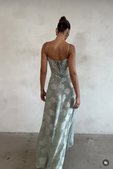 Spaghetti Strap Satin Long Prom Dress Evening Dress ED01529