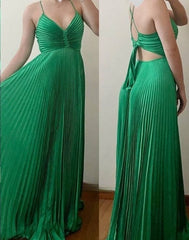 Forest Green Backless Prom Dress for Vegas Pool Party💚 Glam Chiffon Evening Dress for Special Ocassion ED01530