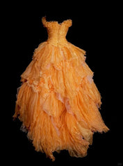 Sweet A-Line Strapless Tulle Long Ball Gown Evening Dress  ED01586