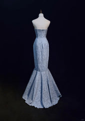 Mermaid Strapless Sequined Long Prom Dress Elegant Formal Evening Dress ED01633