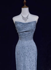 Mermaid Strapless Sequined Long Prom Dress Elegant Formal Evening Dress ED01633