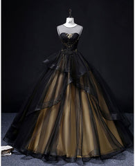 A-Line Round Neck Tulle Long Prom Dress, Elegant Evening Dress ED01637