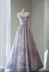 A-Line Spaghetti Strap Tulle Applique Long Prom Dress Adult Ceremony Birthday Dress ED01654