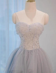A-Line Sweetheart Neck Sequined Tulle Long Prom Dress Birthday Dress Graduation Prom Dress ED01671