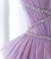 Gradient Purple A-Line Spaghetti Strap Tulle Sequin Long Prom Dress Graduation Prom Dress ED01672