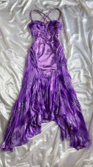 Gold 💛Vintage Prom Dress for Birthday&Party Applique Spaghetti Strap Chiffon Ball Gown ED01676