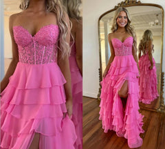 A-Line Sweetheart Neck Chiffon Lace Blue Long Prom Dress, Blue Long Graduation Dress ED01677