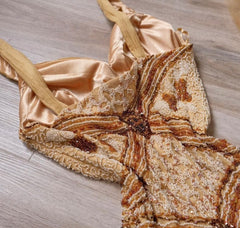 Vintage Yellow Mermaid Tulle Chiffon Long Prom Dress Pretty Birthday Dress ED01679