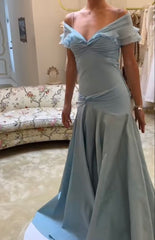 🩵Elegant Blue A-Line Prom Dress for Birthday-90s Satin Vintage Chiffon Formal Evening Dress ED01681
