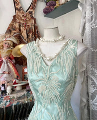 Vintage Mermaid V-neck Satin Tulle Long Prom Dress ED01691