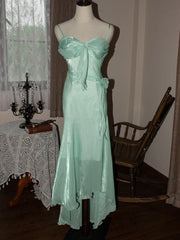 Mint Vintage Spaghetti Strap Chiffon Long Prom Dress ED01701