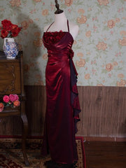 Yellow Simple Bodycon Dress Spaghetti Strap Chiffon Long Prom Dress Applique Graduation Prom Dress ED01703