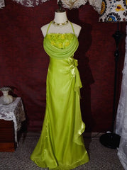 Yellow Simple Bodycon Dress Spaghetti Strap Chiffon Long Prom Dress Applique Graduation Prom Dress ED01703