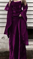 💚Vintage Dark Green Prom Dress Spaghetti Strap Chiffon Evening Gown with Shawl ED01713