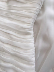 White Bodycon Dress Strapless Chiffon Long Prom Dress Simple Evening Dress ED01714