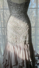 Purple Spaghetti Strap Bodycon Open Back Chiffon Sequin Long Prom Dress Adult Ceremony Dress with Appliques ED01720