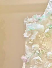 A-Line Spaghetti Strap Satin Long Prom Dress, Beautiful Applique Wedding Dress ED01729