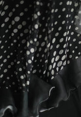 Mermaid Black Spaghetti Strap Chiffon Long Prom Skirt Polka Dot Evening Dress ED01731