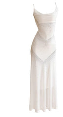 Gentle White Bodycon Dress Spaghetti Straps Prom Dress Graduation Prom Adult Ceremony Dress ED01752