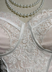 Light Pink Strapless Mermaid Tulle Lace Long Prom Dress Sweetheart Neckline Formal Dress ED01762