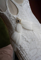 White Mermaid V-neck Velvet Chiffon Prom Dress ED01767