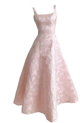 Pink A-Line Vintage Butterfly Embroidered Satin Prom Dress Birthday DressED01772