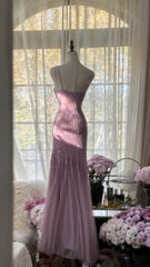 💜Elegant Retro Purple Mermaid Gown for Prom&Party✨Sparking Squins Beaded Tulle&Chiffon Evening Gown ED01778