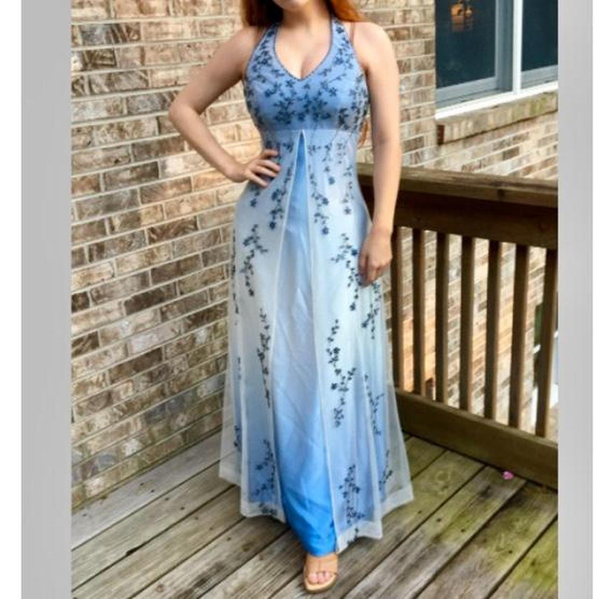 Vintage Gradient Purple Sheath Halter Neck Satin Prom Dress with Beaded Appliques ED01791