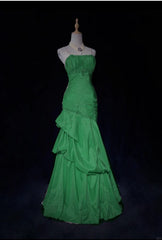 🩷Gentle Pink Mermaid Evening Dress Spaghetti Straps Satin  Layered Pleated Prom Dress with Beading ED01805